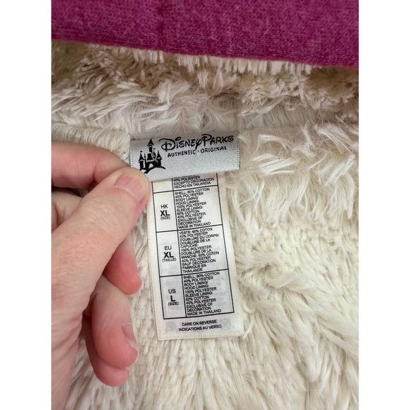 Large EUC Walt Disney World Sherpa Purple Full Zip Jacket Mickey Mouse - Picture 3 of 4